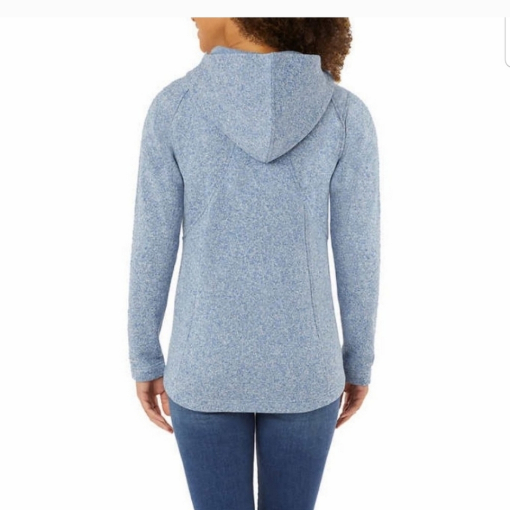 Eddie Bauer women Radiator Fleece 2.0 Long Full-zip hooded Jacket BLUE - Picture 3 of 4